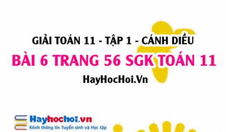 Giải bài 6 trang 56 Toán 11 tập 1 SGK Cánh Diều